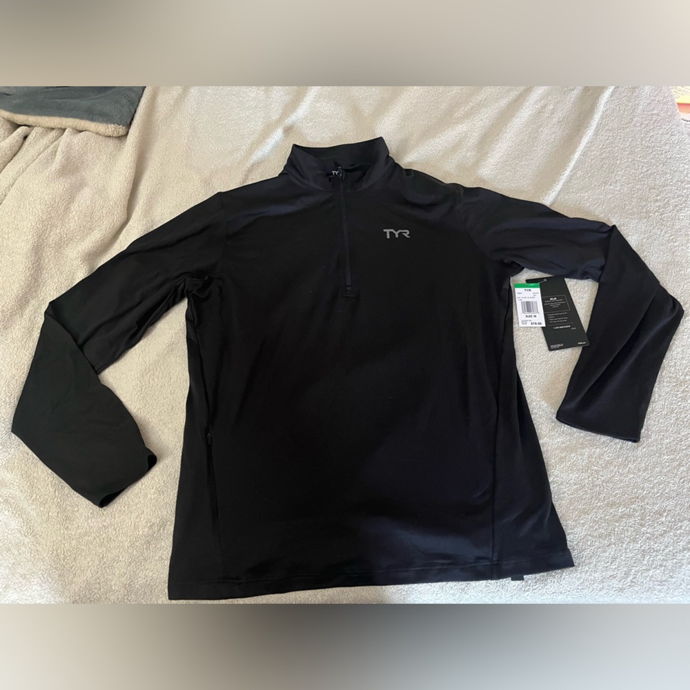 TYR Men’s SLS Long Sleeve 1/4 Zip Black Size M Medium